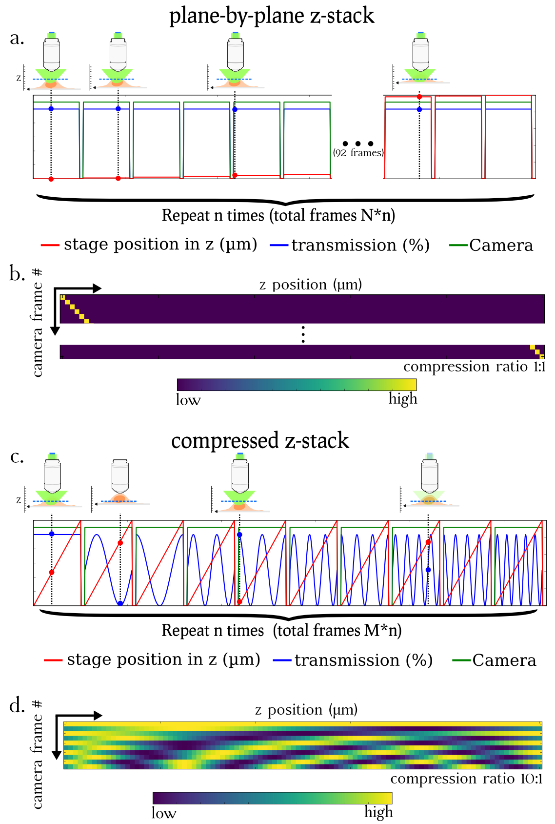 Principle of the axial compressed sensing scheme